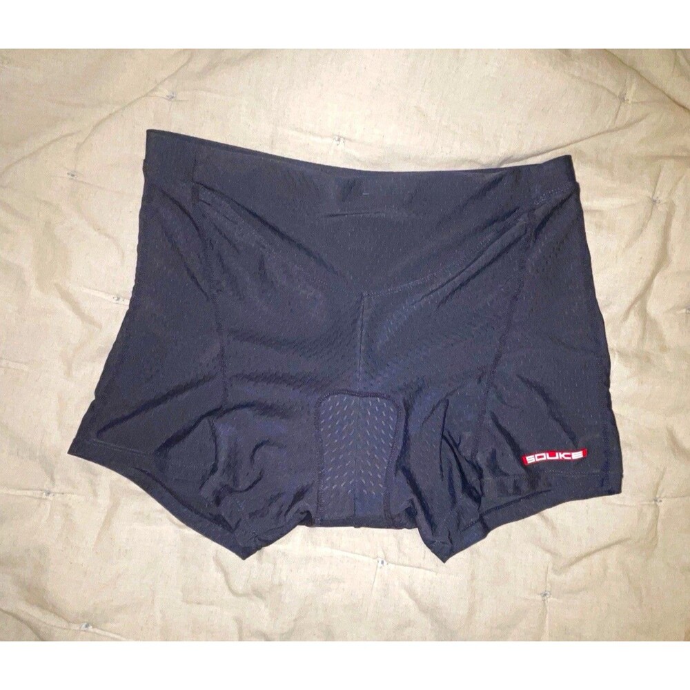 SOUKE SPORTS Men's XXL Black Padded Cycling Compression Shorts Mesh Breathable